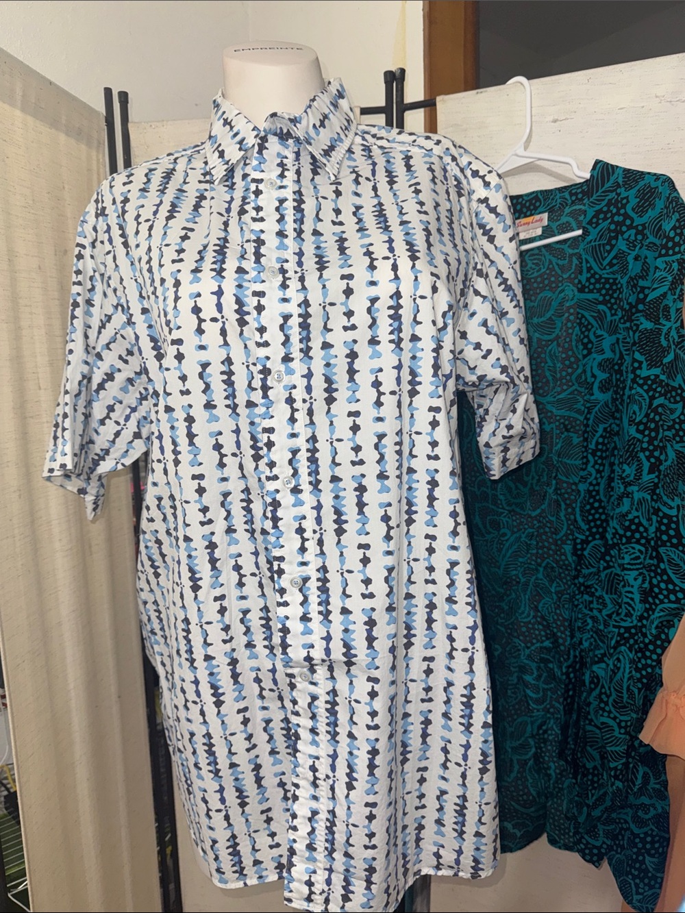 NWT Daniel Cremieux Cotton Abstract Shirt xlt